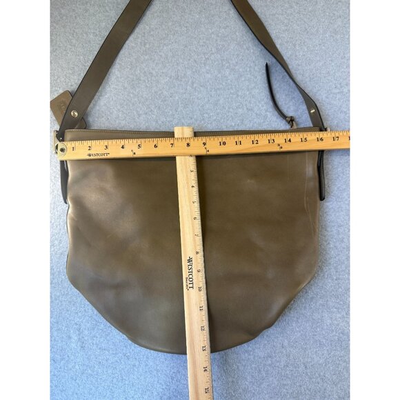 Coach Olive Green Leather Bleecker Bucket Bag Shoulder Zip‎ Close Purse Boho - Picture 16 of 16